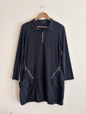Sun Kim Black Bubble Hem Tunic Small NEW NWT Lagenlook